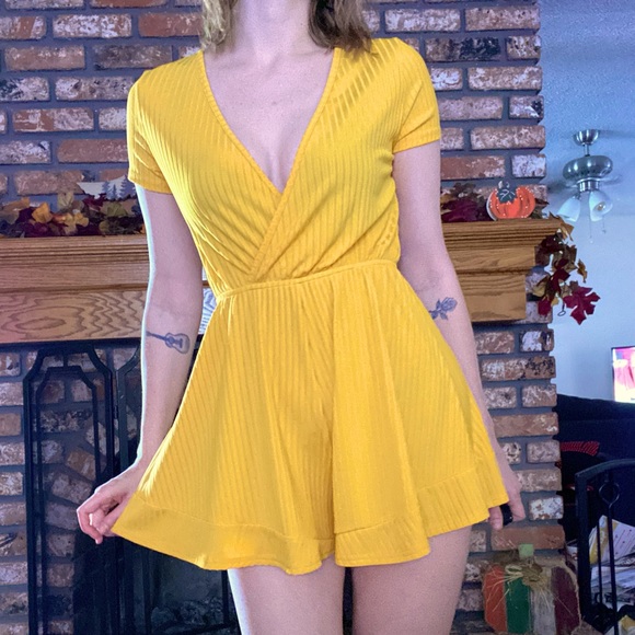 Yellow romper by SHEIN size S